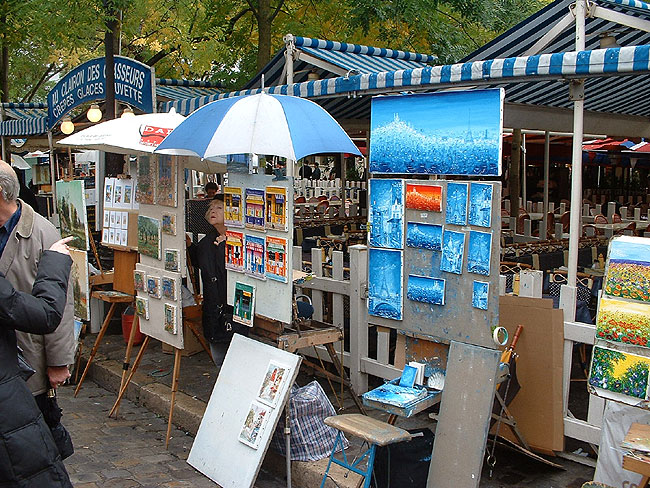 Künstlerstände auf dem Place du Tertre